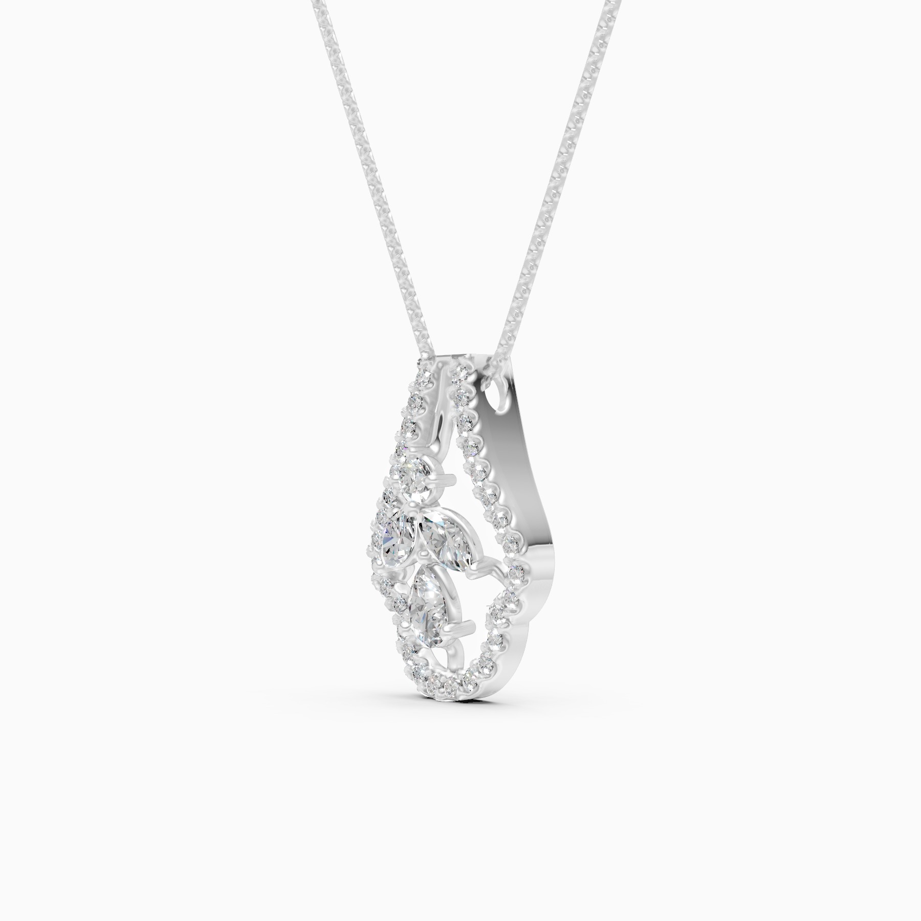 Designer Floral Lab Grown Diamond Pendant Necklace